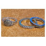 12 - .925 STERLING SILVER RINGS (B20)