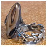 12 - .925 STERLING SILVER RINGS (B21)