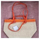 43 - WOVEN STRAW TOTE HANDBAG