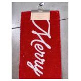 43 - RED WELCOME COIR DOORMAT TEXT (N9)