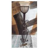 11 - WROUGHT IRON PEDESTAL URN LAMP STAND (B10)