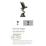 11 - BRONZE EAGLE MARBLE BASE STATUE