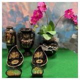11 - GREEK CERAMIC VASES & CANDLE HOLDERS (M101)