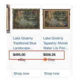 393 - LAKE GIVERNY TAPESTRY WALL HANGING