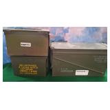 11 - THREE METAL AMMUNITION BOXES (M42)