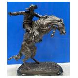 N - REMINGTON 'BRONCO BUSTER' BRONZE SCULPTURE