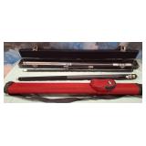 11 - TWO POOL CUES WITH CASES (M191)