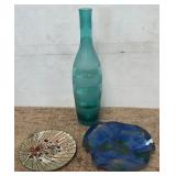 483 - ART GLASS VASE DECOR SET