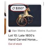 393 - VICTORIAN-ERA WOODEN HORSE TRICYCLE (C1)
