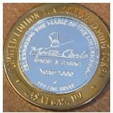MONTE CARLO CASINO - $10 .999 SILVER TOKEN (14)