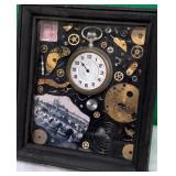 11 - VINTAGE CLOCK PARTS SHADOWBOX ART