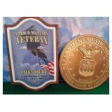 11 - TWO ARMY & AIR FORCE WALL PLAQUES (M56)