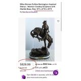 11 - BRONZE REMINGTON COWBOY HORSE STATUE