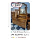 393 - VINTAGE DRESSER VANITY WITH MIRROR