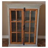 14 - RUSTIC GLASS DOOR DISPLAY CABINET