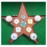 11 - GOLF THEMED STAR WALL DECOR & CASINO CHIPS