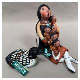 393 - JEMEZ POTERY STORYTELLER DOLL & DUCK