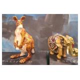 11 - KALIFANO KANGAROO & ELEPHANT TRINKET BOXES