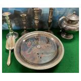 11 - CANDLESTICKS, TEAPOT & TRAY (M144)