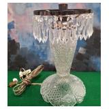 11 - VINTAGE CRYSTAL TABLE LAMP BASE (M163)