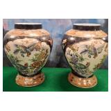 11 - TWO SATSUMA STYLE VASES (M158)