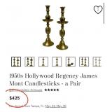 393 - PAIR OF BRASS CANDLESTICKS (C13)