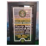 11 - FRAMED UNITED STATES ARMY PLAQUE
