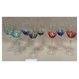 326 - EIGHT PIECES PIER 1 CONFETTI DOTS STEMWARE