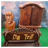 11 - WOODEN JEWELRY CHEST WITH CONTENTS, MORE