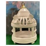 11 - WHITE CERAMIC CANDLE LANTERN (M102)
