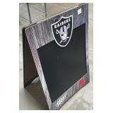 483 - RAIDERS FOLDING CHALKBOARD SIGN