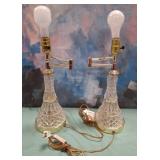 11 - TWO CRYSTAL TABLE LAMP BASES (M208)