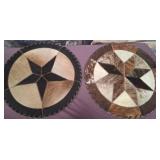 11 - TWO COWHIDE MATS 16"DIA (C177)