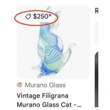 503 - ART GLASS CAT FIGURINE (TA)