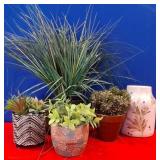 N - PLANTER POTS WITH FAUX PLANTS (N11)