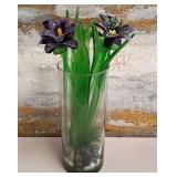 11 - ART GLASS FLOWERS IN VASE (B43)