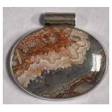 .925 HALLMARKED AGATE GEMSTONE PENDANT (PP12)