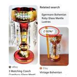 11 - PAIR OF VINTAGE BOHEMIA GLASS LUSTRES (110)