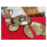 11 - SILVER PLATED TEA SET, SILENT BUTLERS, MORE