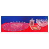 N - CRYSTAL PLATTER, BOWL, ASHTRAY & JAR (N115)