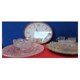 496 - WALL CLOCK, PLATTERS, LUNCHEON SETS, BOWL
