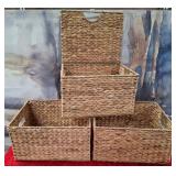 11 - LOT OF THREE WOVEN BASKETS