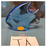 503 - ART GLASS TROPICAL FISH FIGURINE (TA)