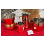 11 - COPPER VASE, PITCHER & MUGS (C109)