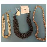 11 - THREE COSTUME JEWELRY NECKLACES (T30)