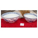 11 - TWO DECORATIVE PORCELAIN BOWLS (C21)