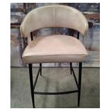 11 - COUNTER STOOL WITH BLACK IRON BASE