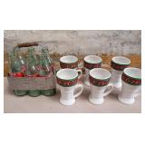 11 - VINTAGE COCA-COLA BOTTLES/CADDY & MUGS (B40)
