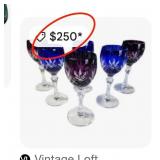 11 - SIX PIECES BOHEMIA GLASS STEMWARE (B52)