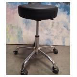 11 -  WHEELED STOOL WITH CHROME BASE